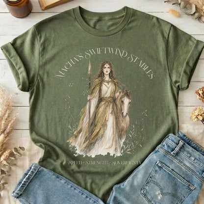 Macha's Swiftwind Stables Irish Mythology T-Shirt