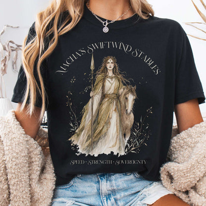 T-Shirt Black / S Macha's Swiftwind Stables Irish Mythology T-Shirt The Mystic Eden