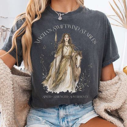 T-Shirt Pepper / S Macha's Swiftwind Stables Irish Mythology T-Shirt The Mystic Eden