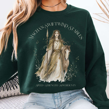 Sweatshirt Forest Green / S Macha's Swiftwind Stables Irish Mythology Crewneck Sweatshirt The Mystic Eden