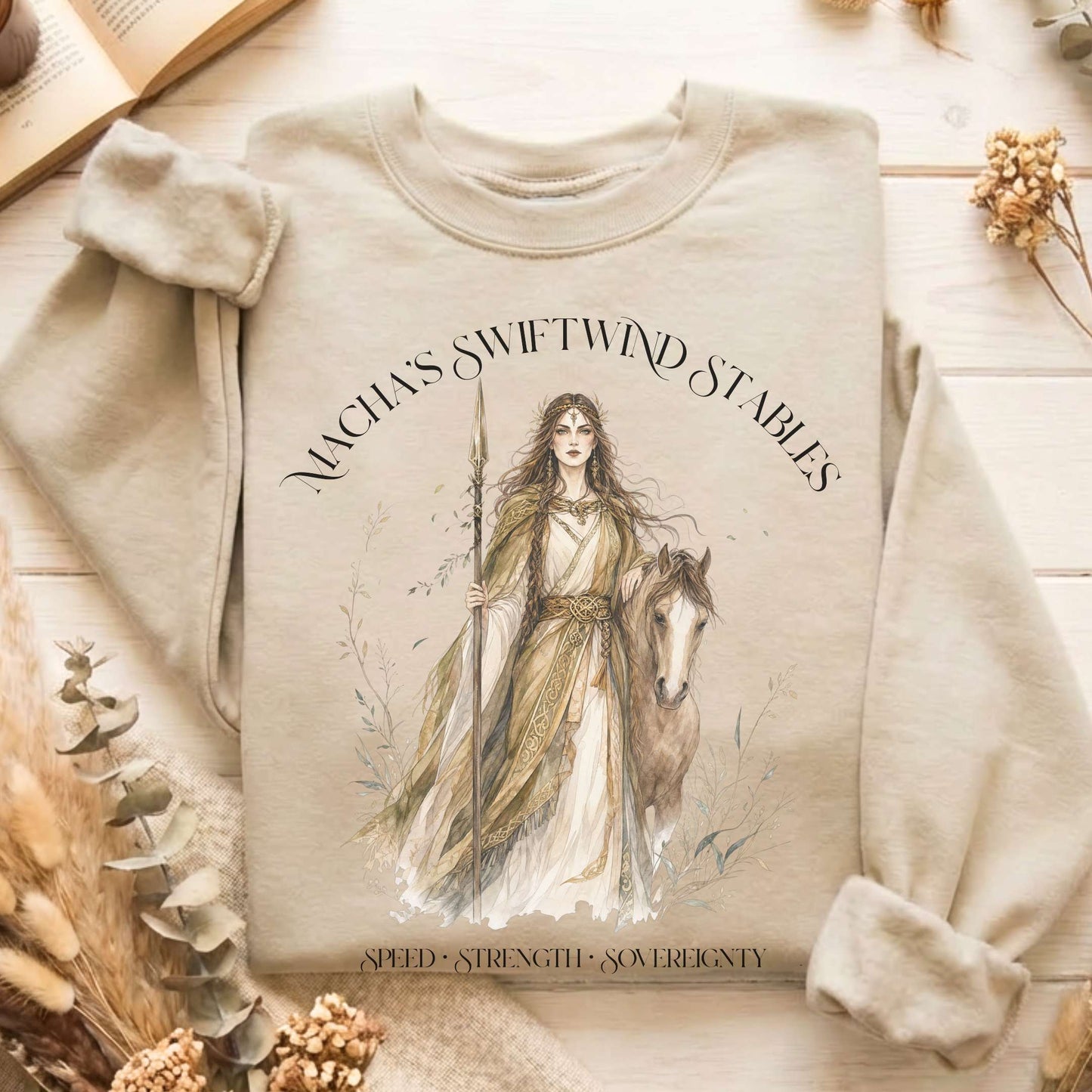 Macha's Swiftwind Stables Irish Mythology Sweatshirt