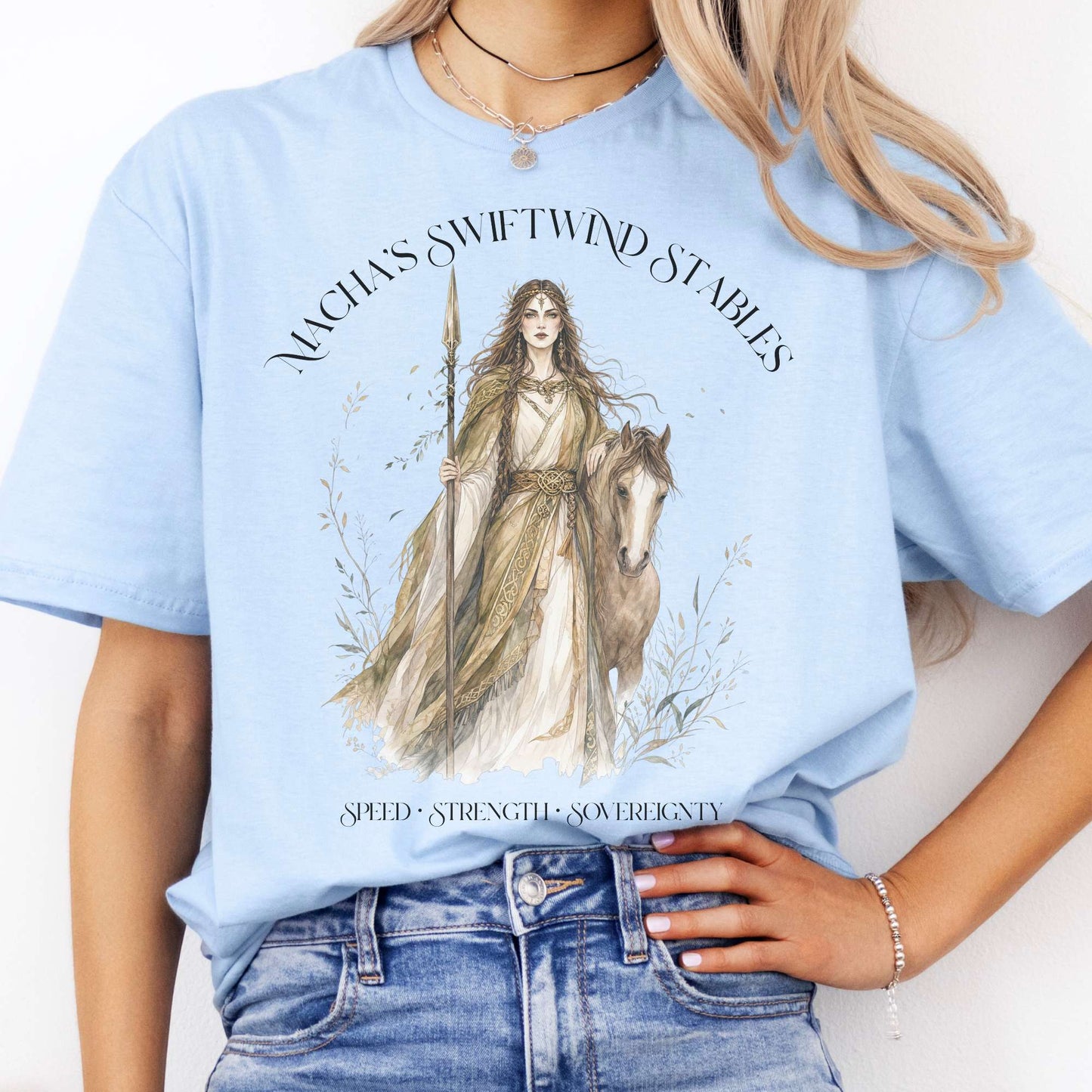 Macha's Swiftwind Stables Irish Mythology T-Shirt