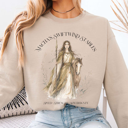 Sweatshirt Sand / S Macha's Swiftwind Stables Irish Mythology Crewneck Sweatshirt The Mystic Eden