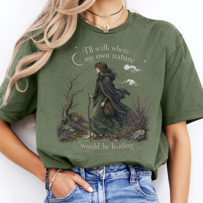 I'll Walk Where My Own Nature Emily Brontë Literary T-Shirt