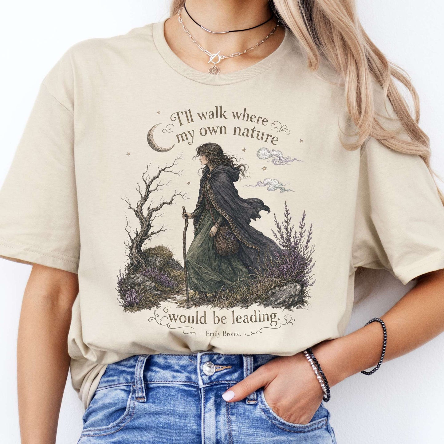 I'll Walk Where My Own Nature Emily Brontë Literary T-Shirt
