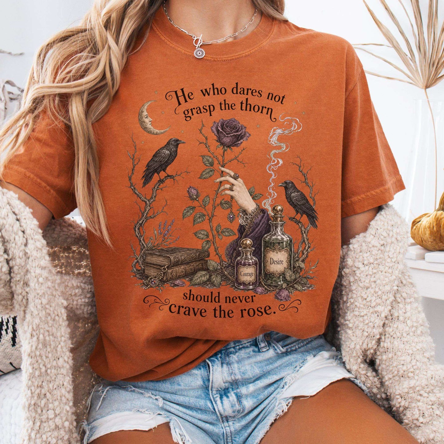T-Shirt Yam / S He Who Dares Not Grasp the Thorn Anne Brontë Literary T-Shirt The Mystic Eden