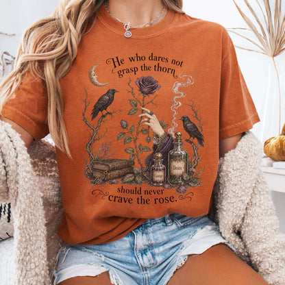 T-Shirt Yam / S He Who Dares Not Grasp the Thorn Anne Brontë Literary T-Shirt The Mystic Eden
