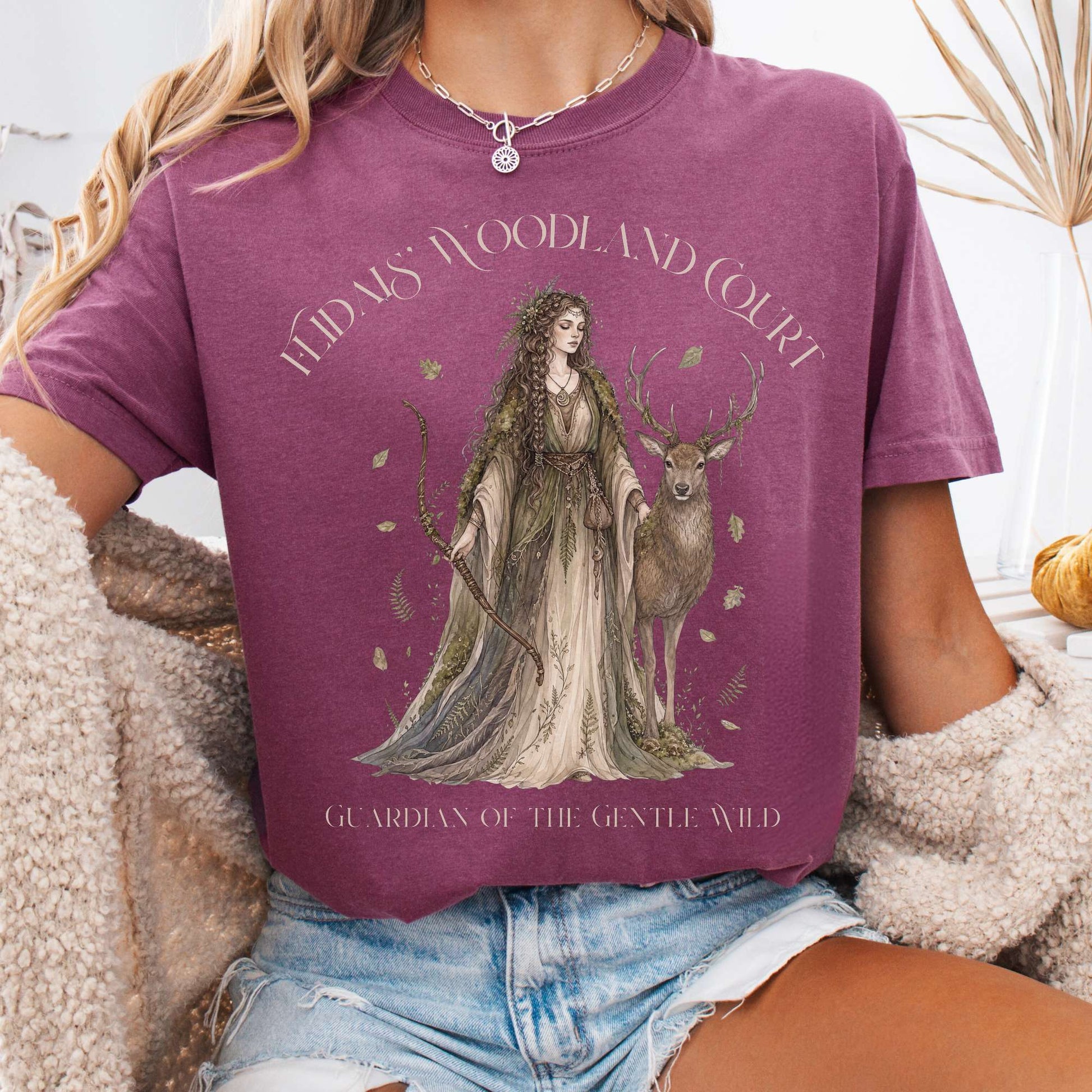 T-Shirt Berry / S Flidais' Woodland Court Irish Mythology T-Shirt The Mystic Eden
