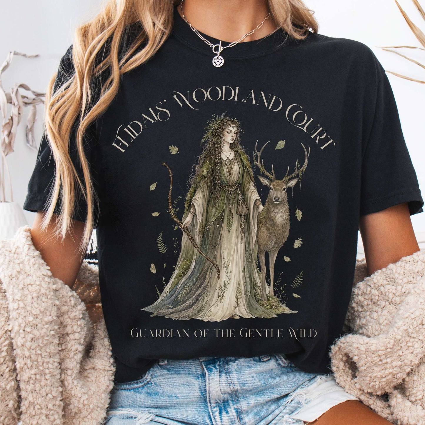 T-Shirt Black / S Flidais' Woodland Court Irish Mythology T-Shirt The Mystic Eden