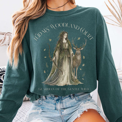 Long-sleeve Blue Spruce / S Flidais' Woodland Court Irish Mythology Long Sleeve The Mystic Eden