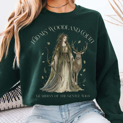 Sweatshirt Forest Green / S Flidais' Woodland Court Irish Mythology Crewneck Sweatshirt The Mystic Eden