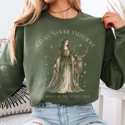 Sweatshirt Military Green / S Flidais' Woodland Court Irish Mythology Crewneck Sweatshirt The Mystic Eden