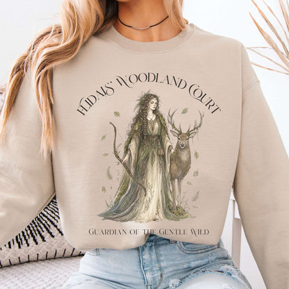Sweatshirt Sand / S Flidais' Woodland Court Irish Mythology Crewneck Sweatshirt The Mystic Eden