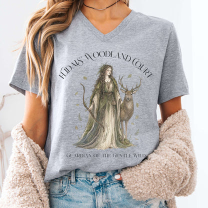 V-neck Athletic Heather / S Flidais' Woodland Court Irish Mythology V-Neck The Mystic Eden