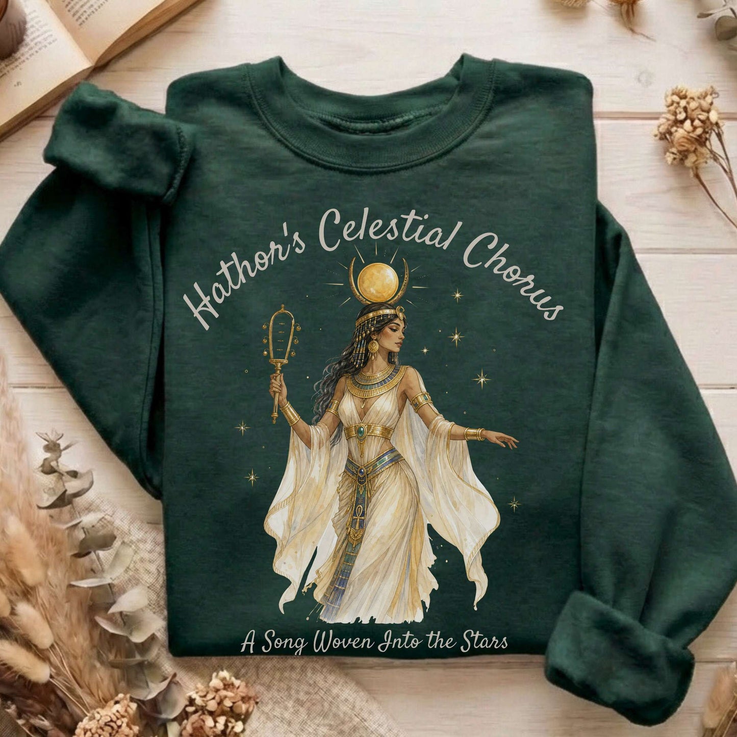 Hathor's Celestial Chorus Egyptian Mythology Sweatshirt