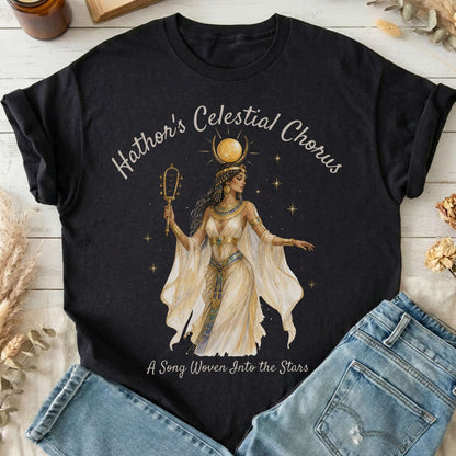 Hathor's Celestial Chorus Egyptian Mythology T-Shirt