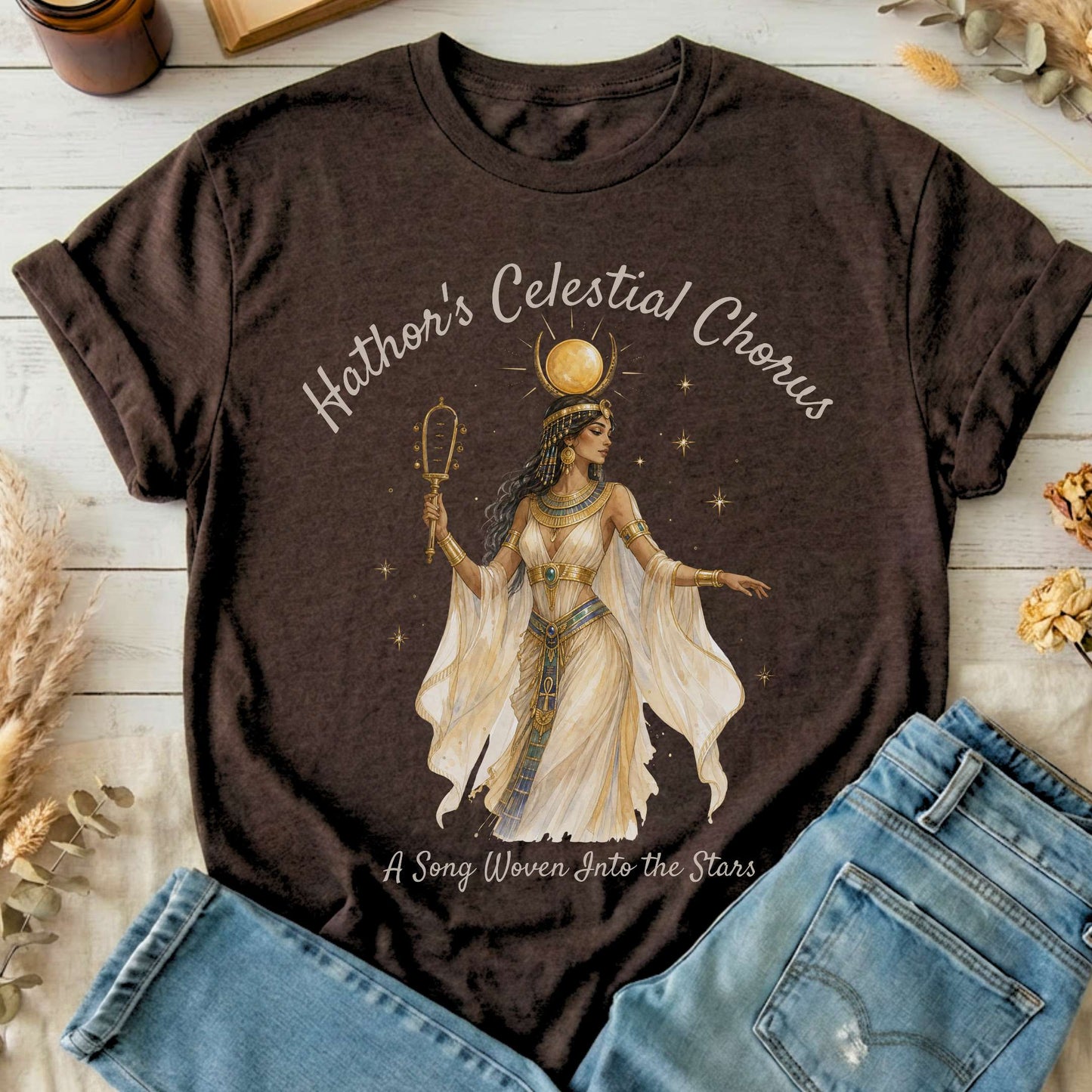 Hathor's Celestial Chorus Egyptian Mythology T-Shirt