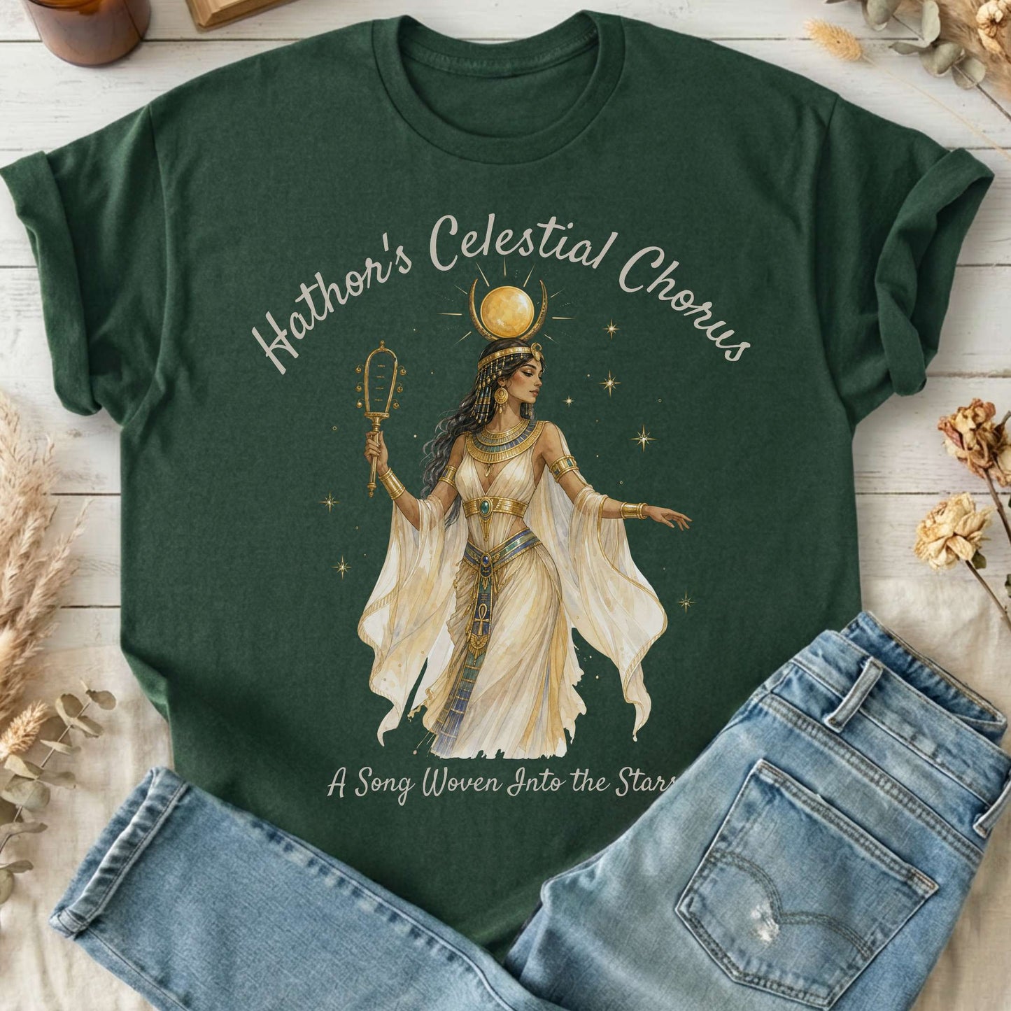 Hathor's Celestial Chorus Egyptian Mythology T-Shirt