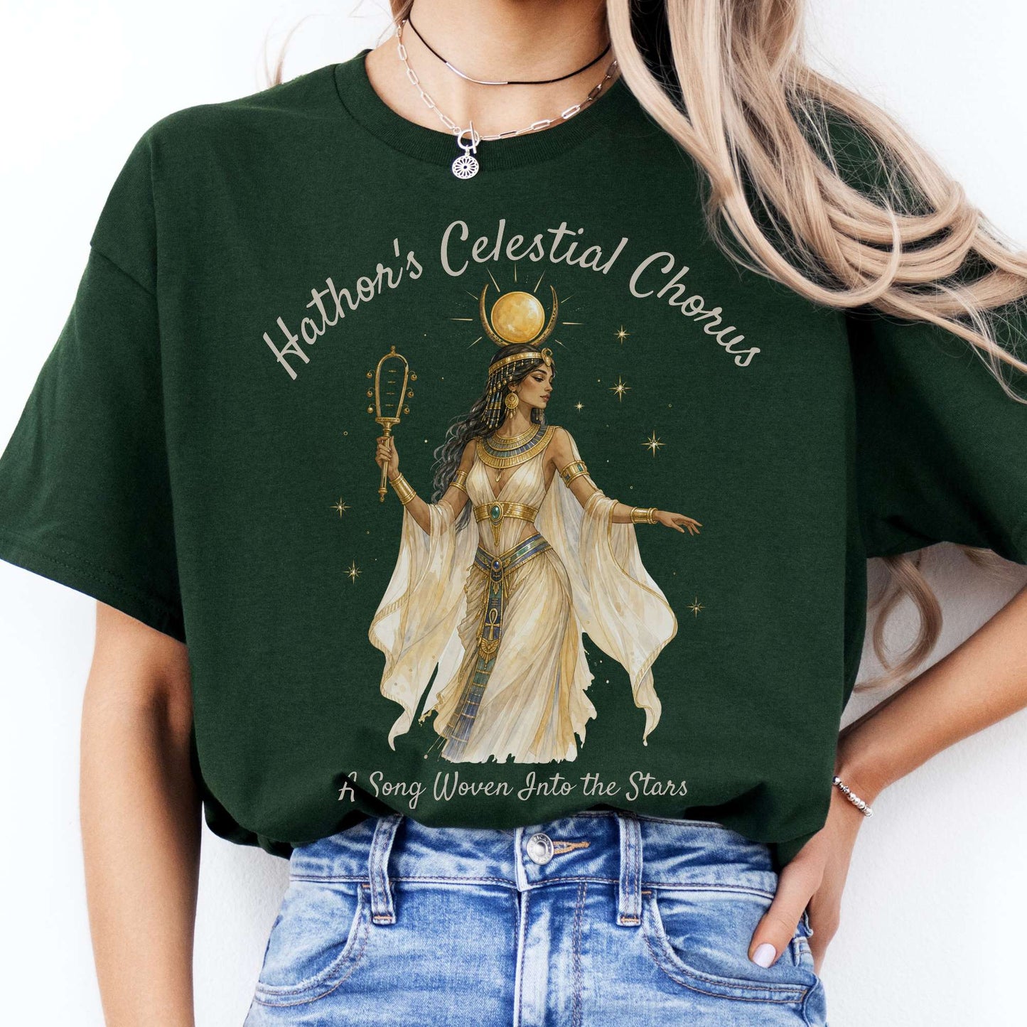 Hathor's Celestial Chorus Egyptian Mythology T-Shirt