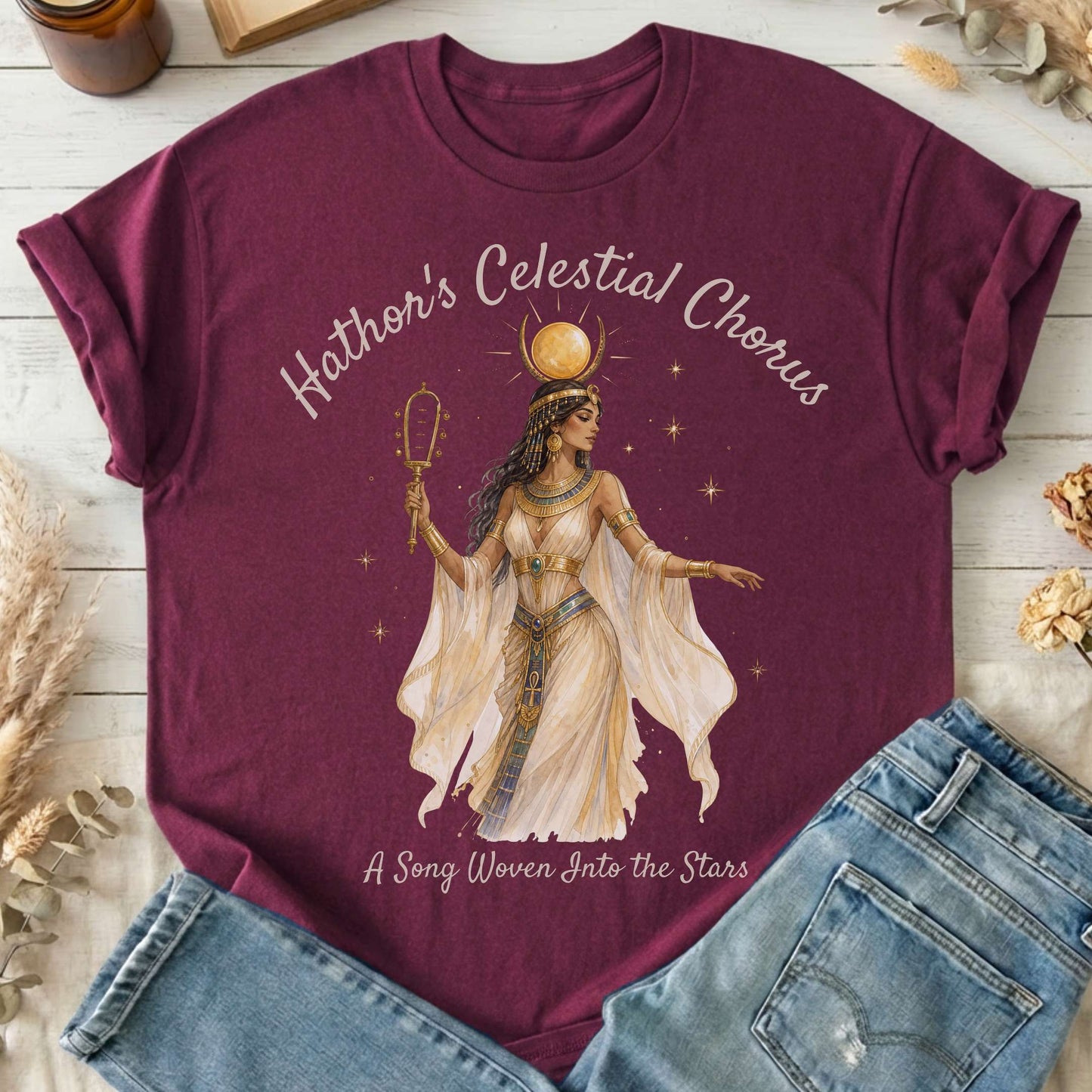 Hathor's Celestial Chorus Egyptian Mythology T-Shirt