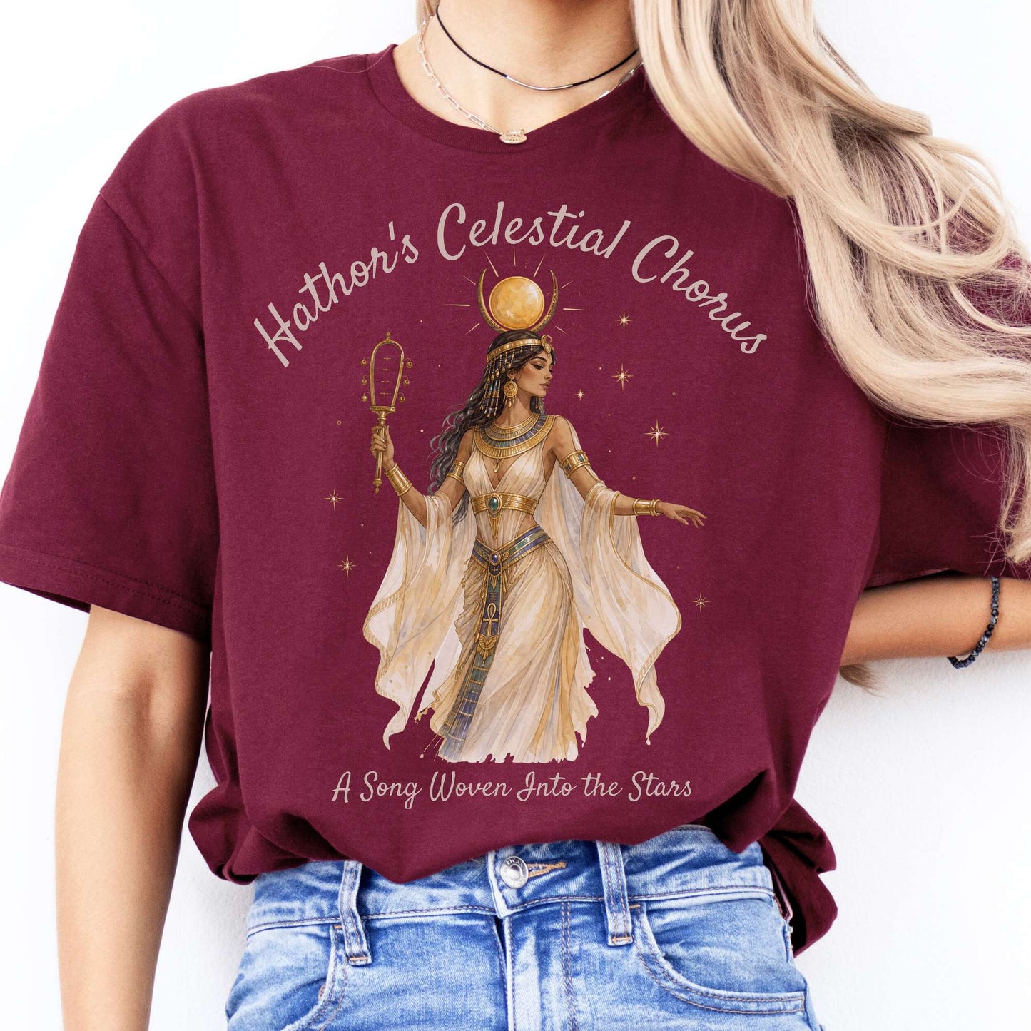 Hathor's Celestial Chorus Egyptian Mythology T-Shirt