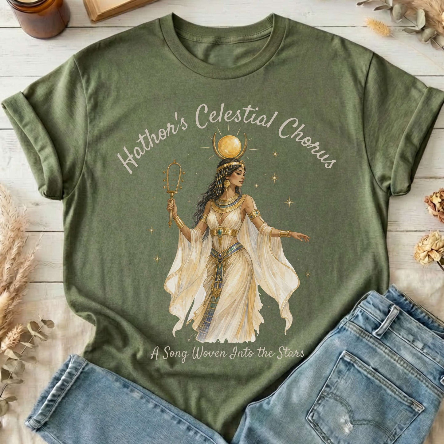 Hathor's Celestial Chorus Egyptian Mythology T-Shirt