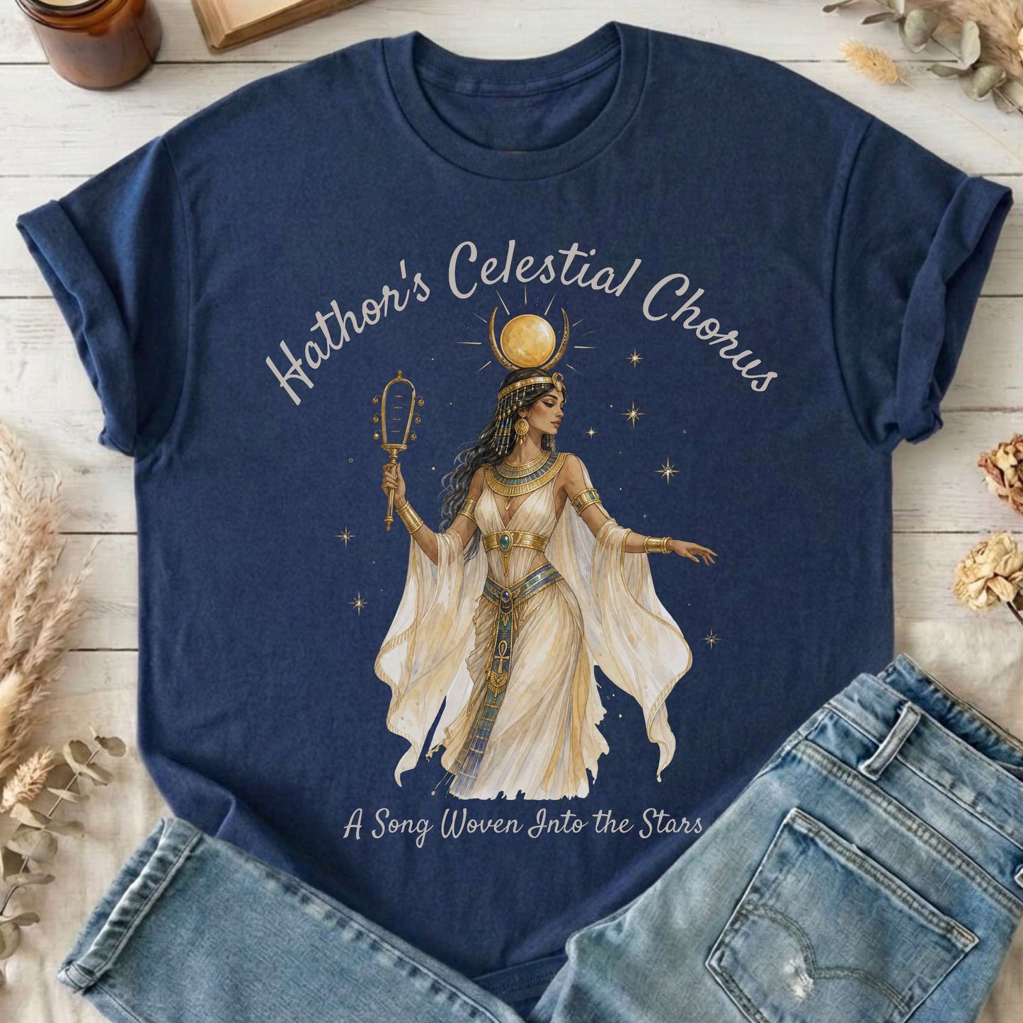 Hathor's Celestial Chorus Egyptian Mythology T-Shirt
