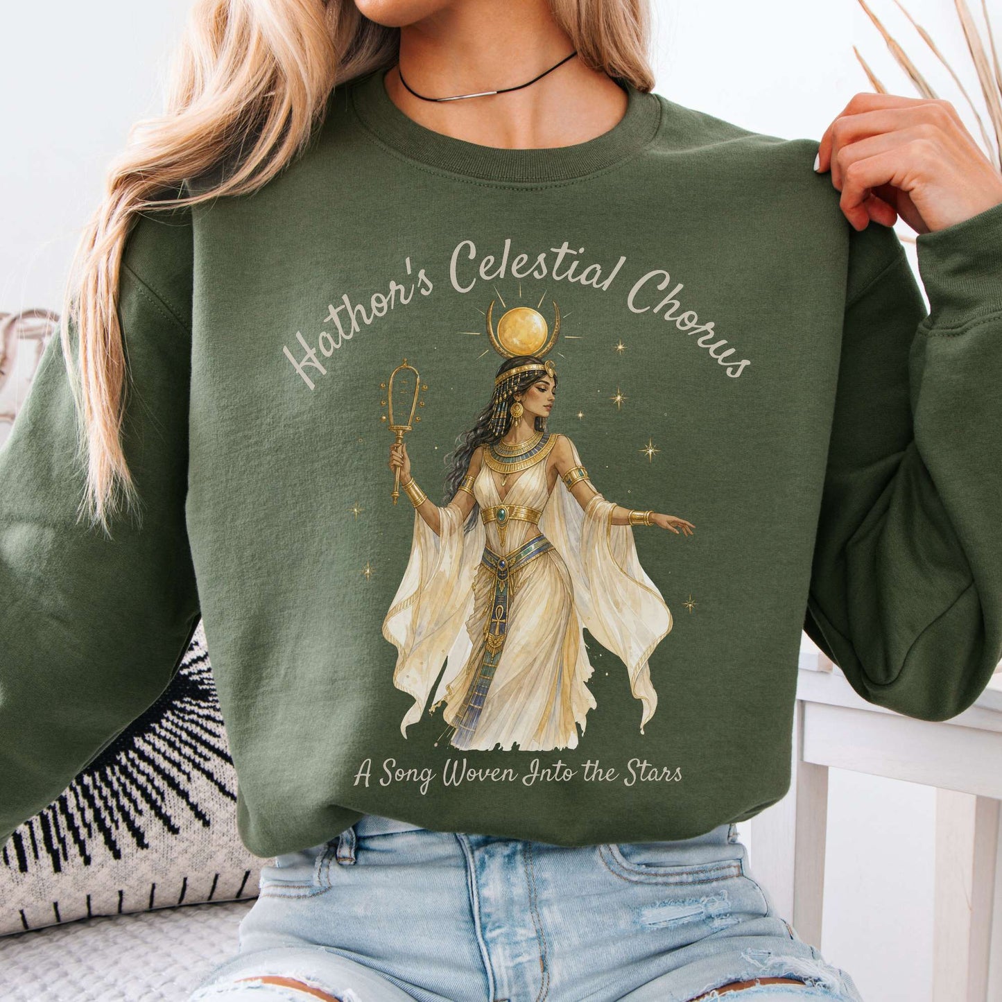 Sweatshirt Military Green / S Design 354 Crewneck Sweatshirt The Mystic Eden