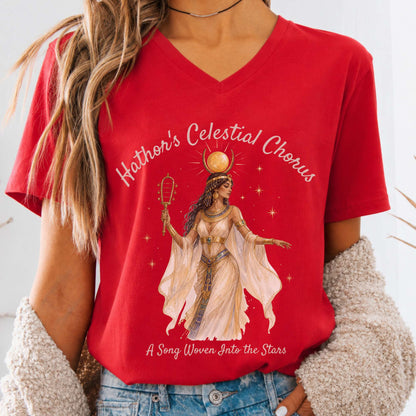 Hathor's Celestial Chorus Egyptian Mythology V-Neck