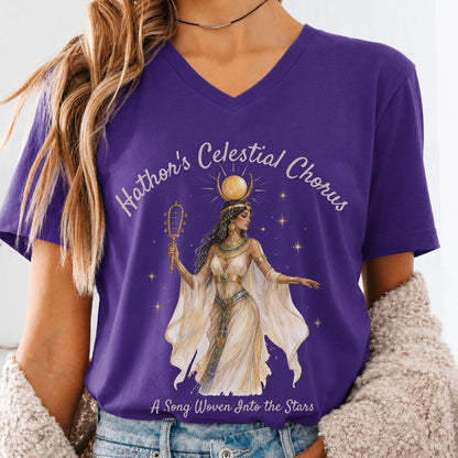 Hathor's Celestial Chorus Egyptian Mythology V-Neck
