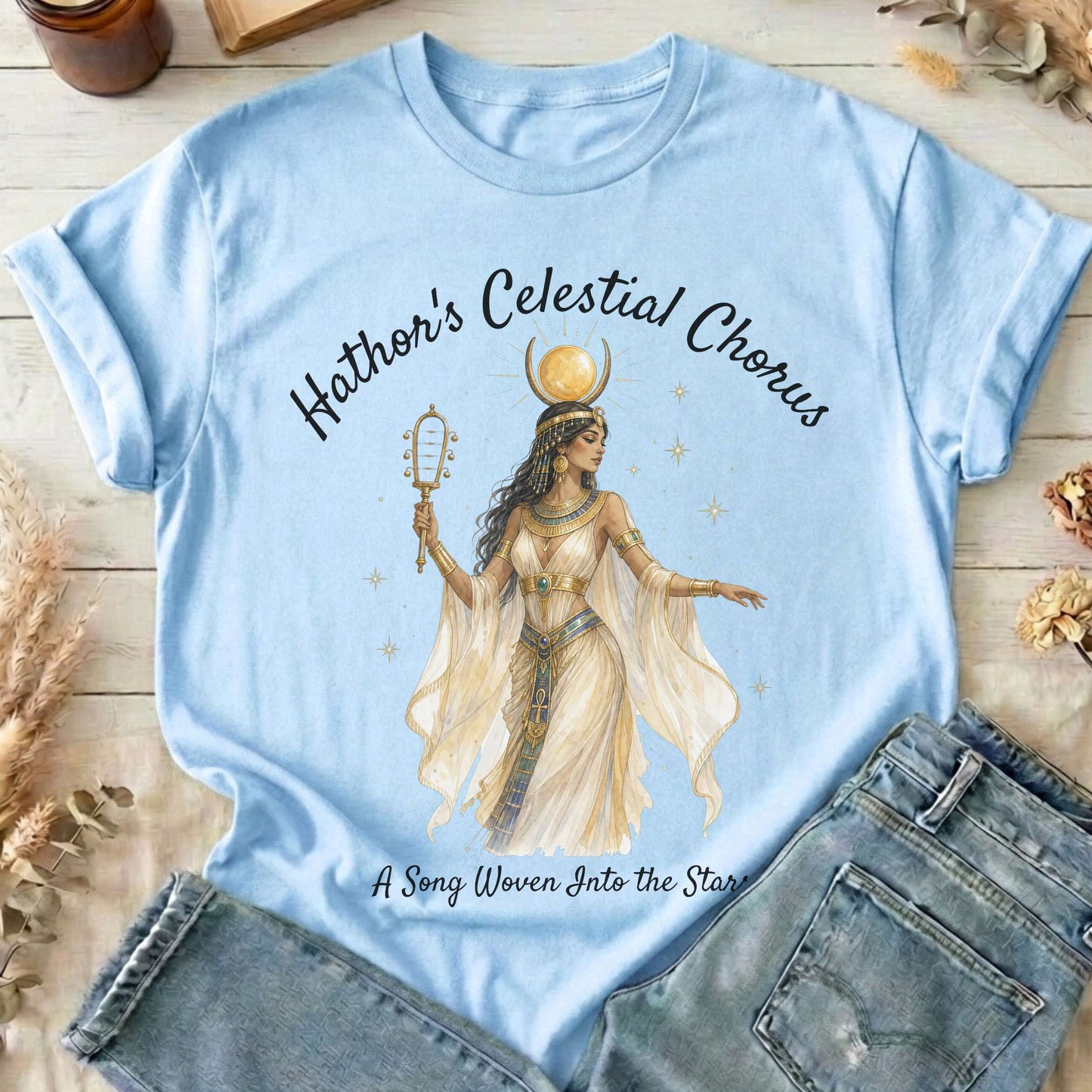 Hathor's Celestial Chorus Egyptian Mythology T-Shirt
