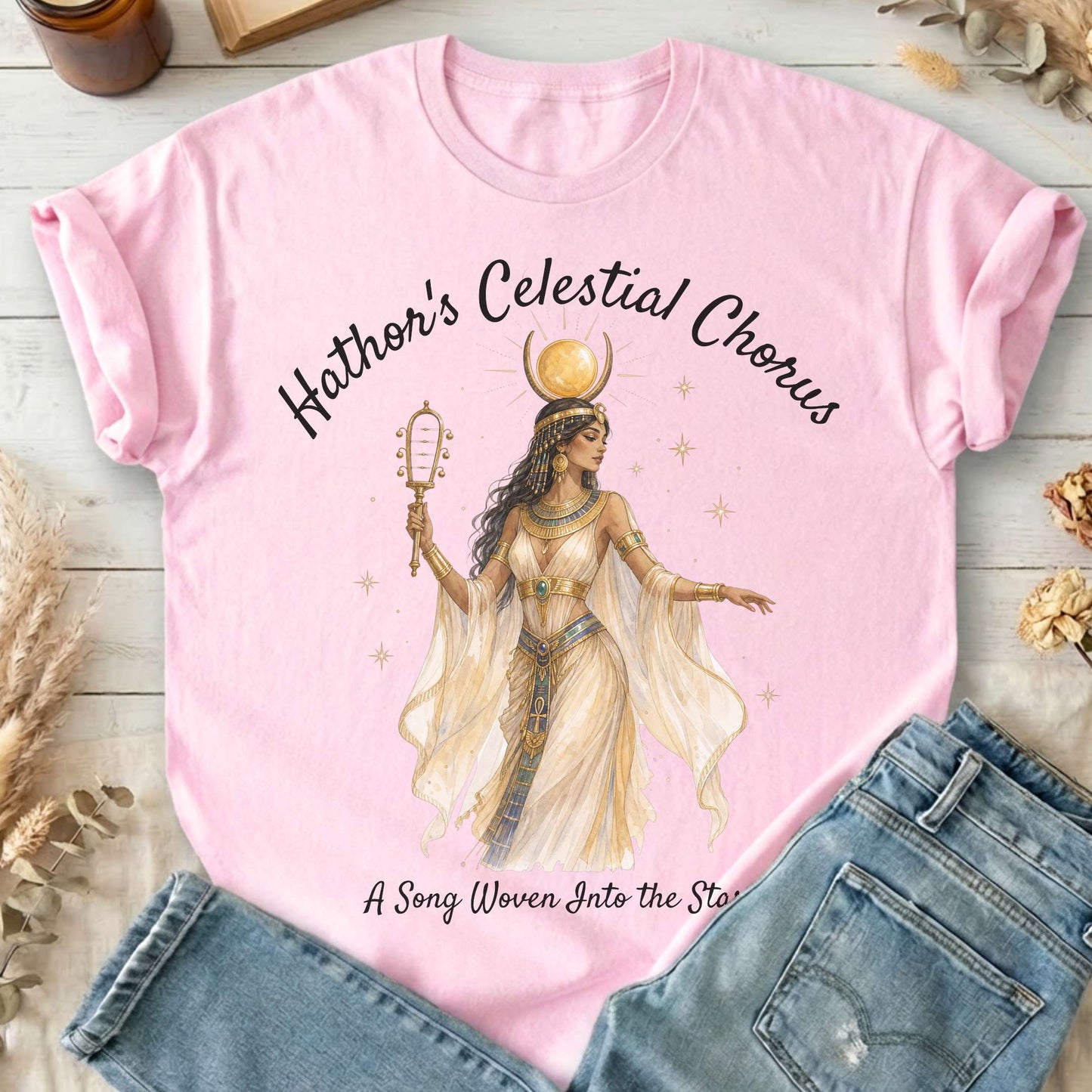 Hathor's Celestial Chorus Egyptian Mythology T-Shirt