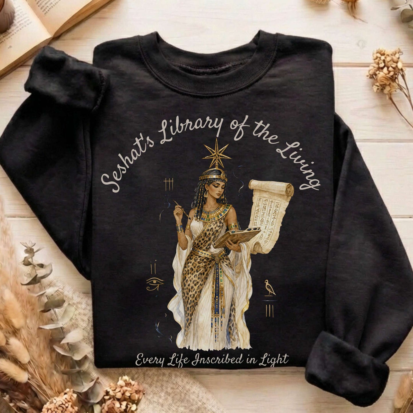 Seshat's Library of the Living Egyptian Mythology Sweatshirt