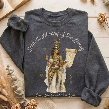 Seshat's Library of the Living Egyptian Mythology Sweatshirt