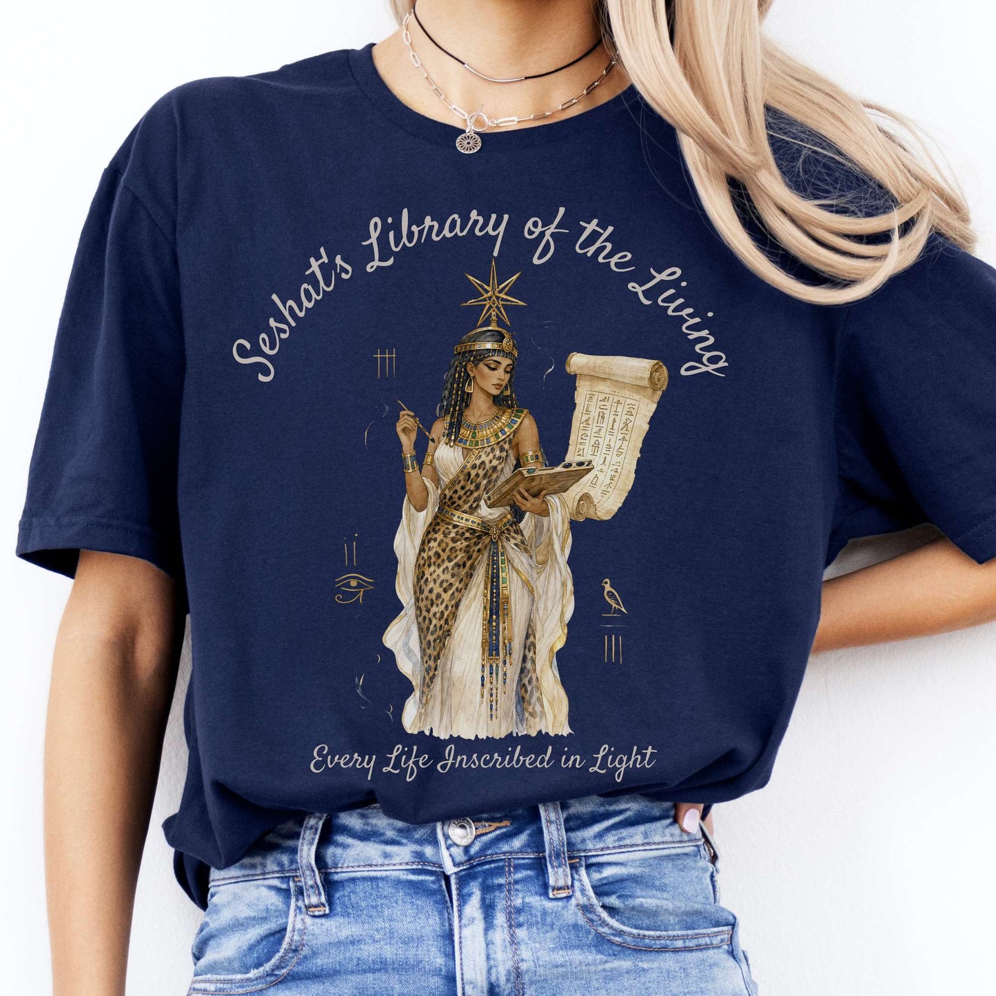 Seshat's Library of the Living Egyptian Mythology T-Shirt