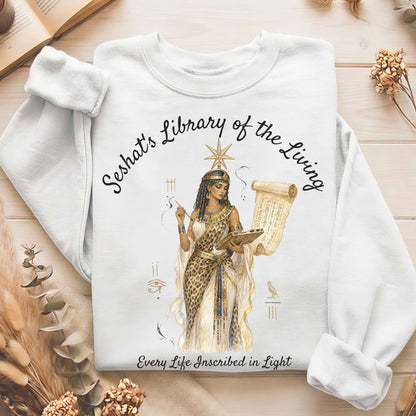 Seshat's Library of the Living Egyptian Mythology Sweatshirt