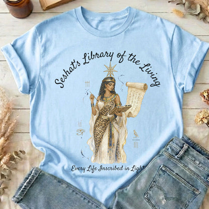 Seshat's Library of the Living Egyptian Mythology T-Shirt