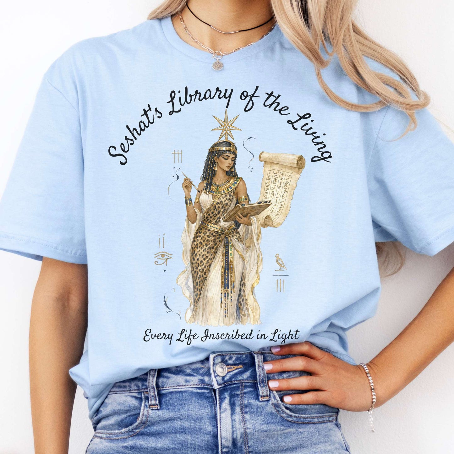 Seshat's Library of the Living Egyptian Mythology T-Shirt