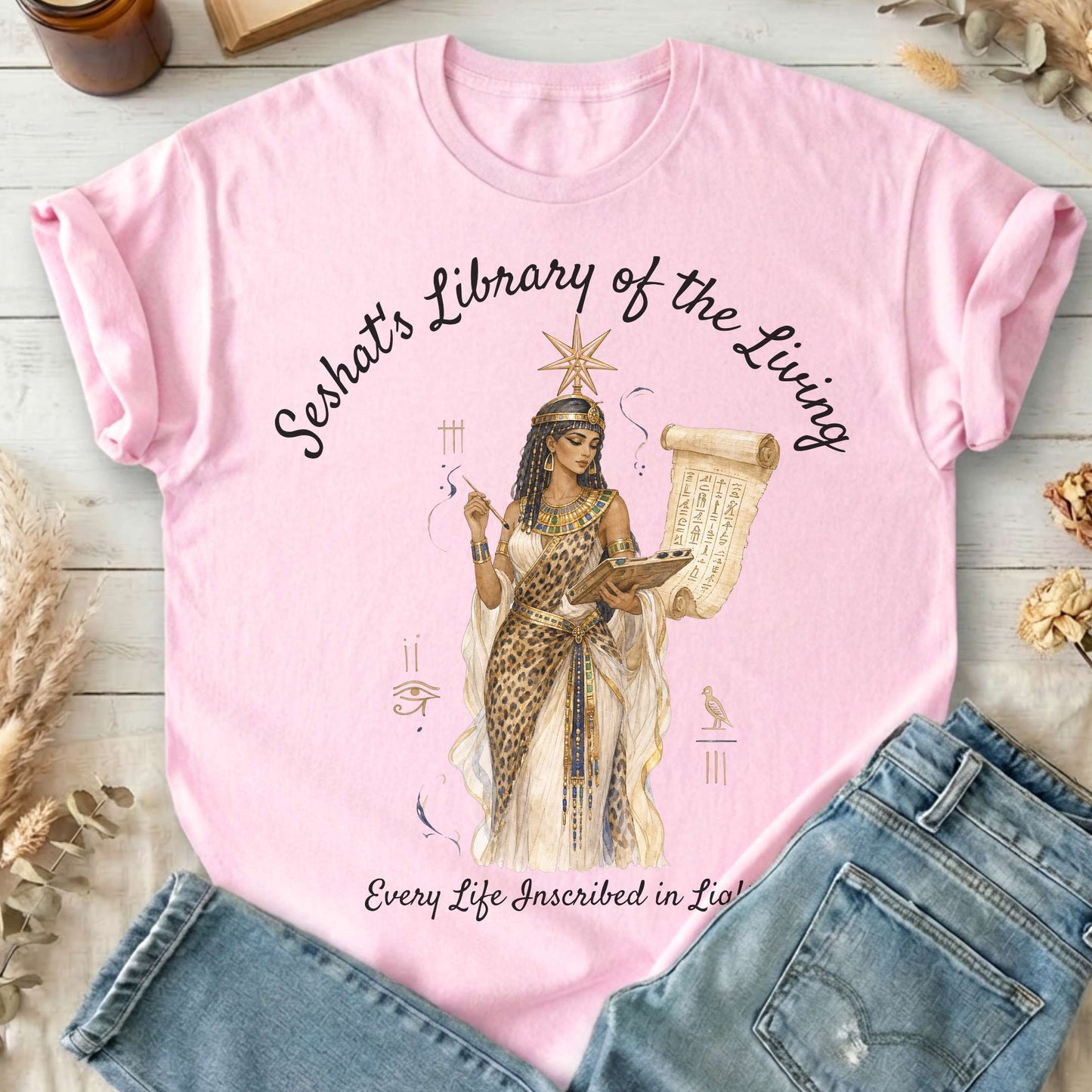 Seshat's Library of the Living Egyptian Mythology T-Shirt