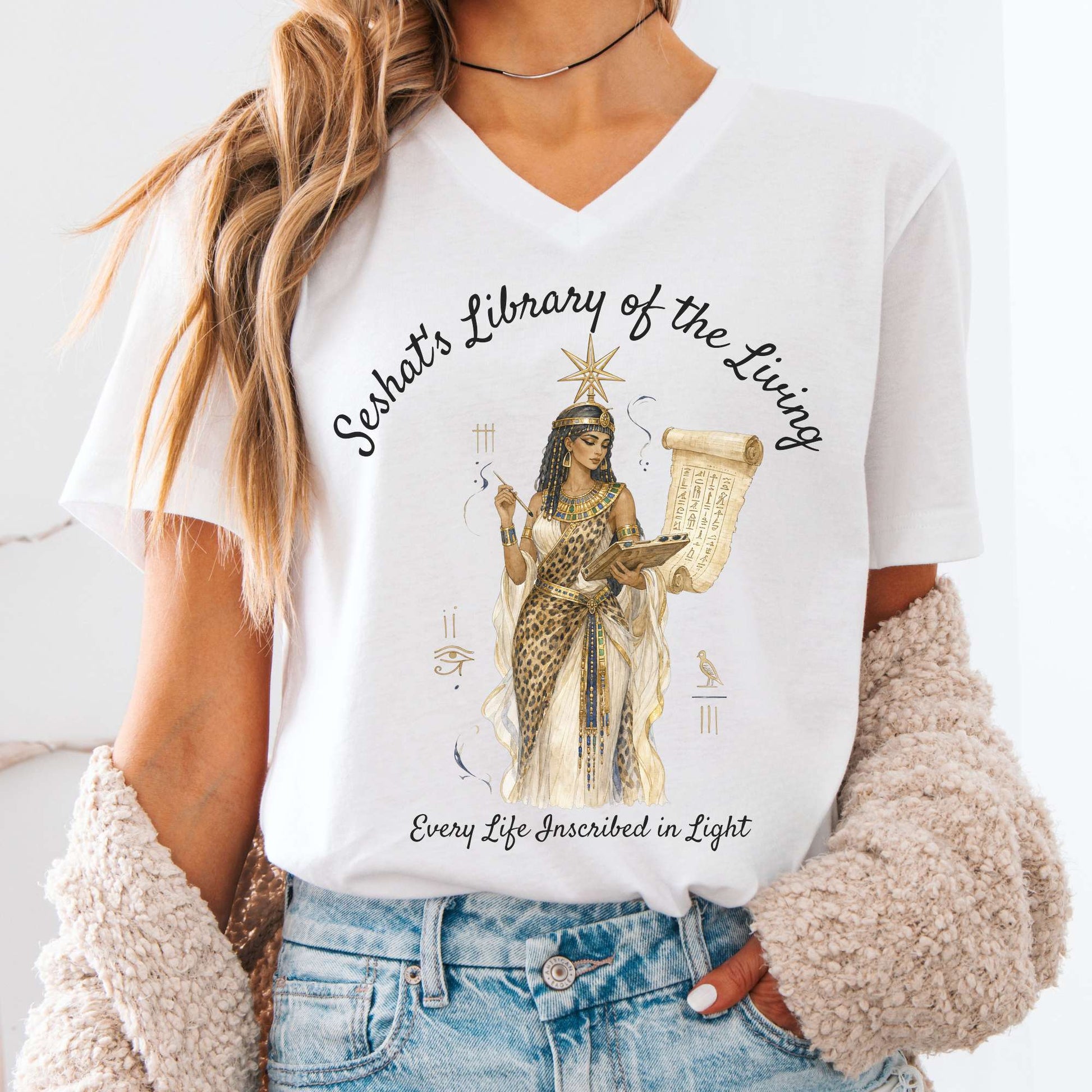 V-neck White / S Design 355 V-neck The Mystic Eden
