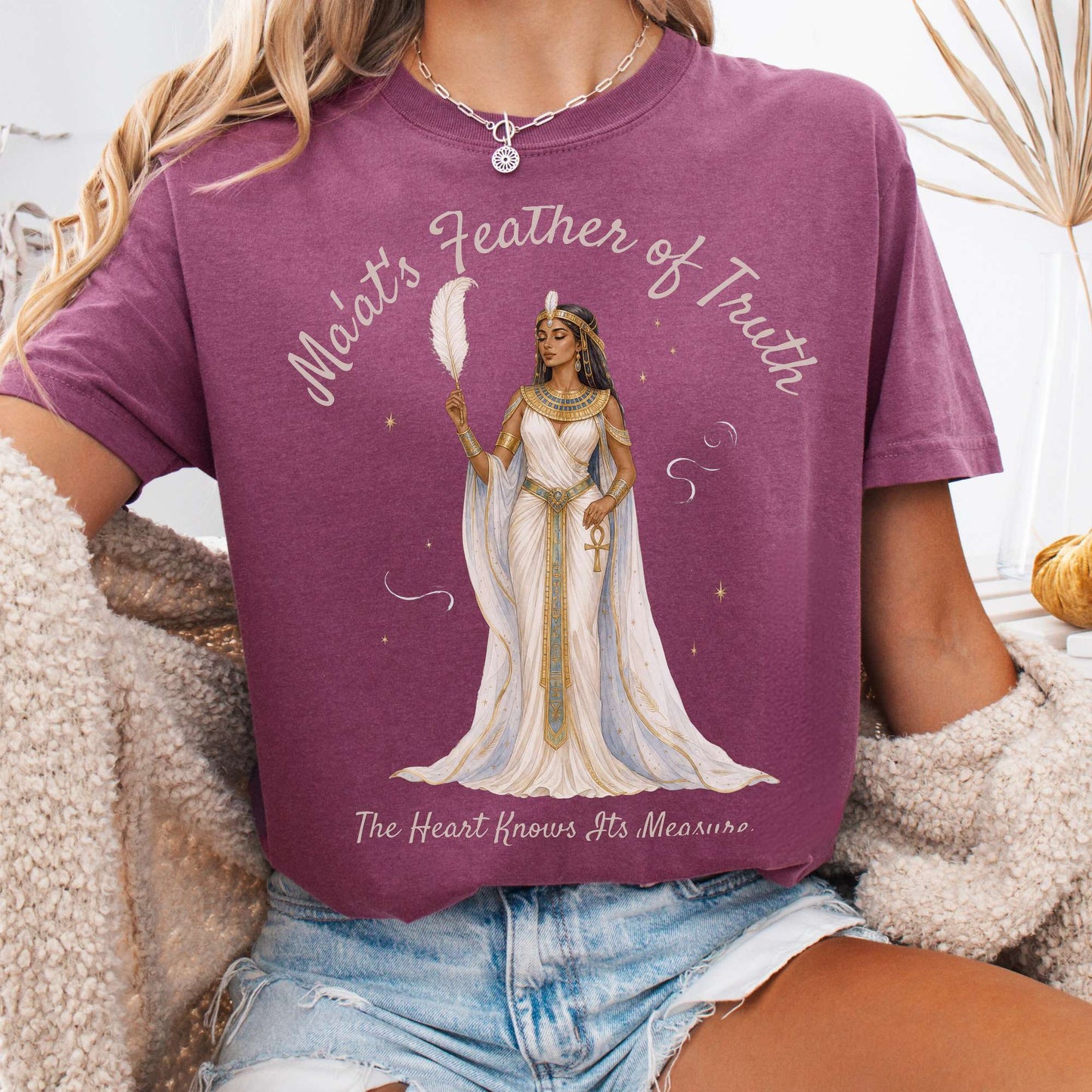 T-Shirt Berry / S Ma'at's Feather of Truth Egyptian Mythology T-Shirt The Mystic Eden