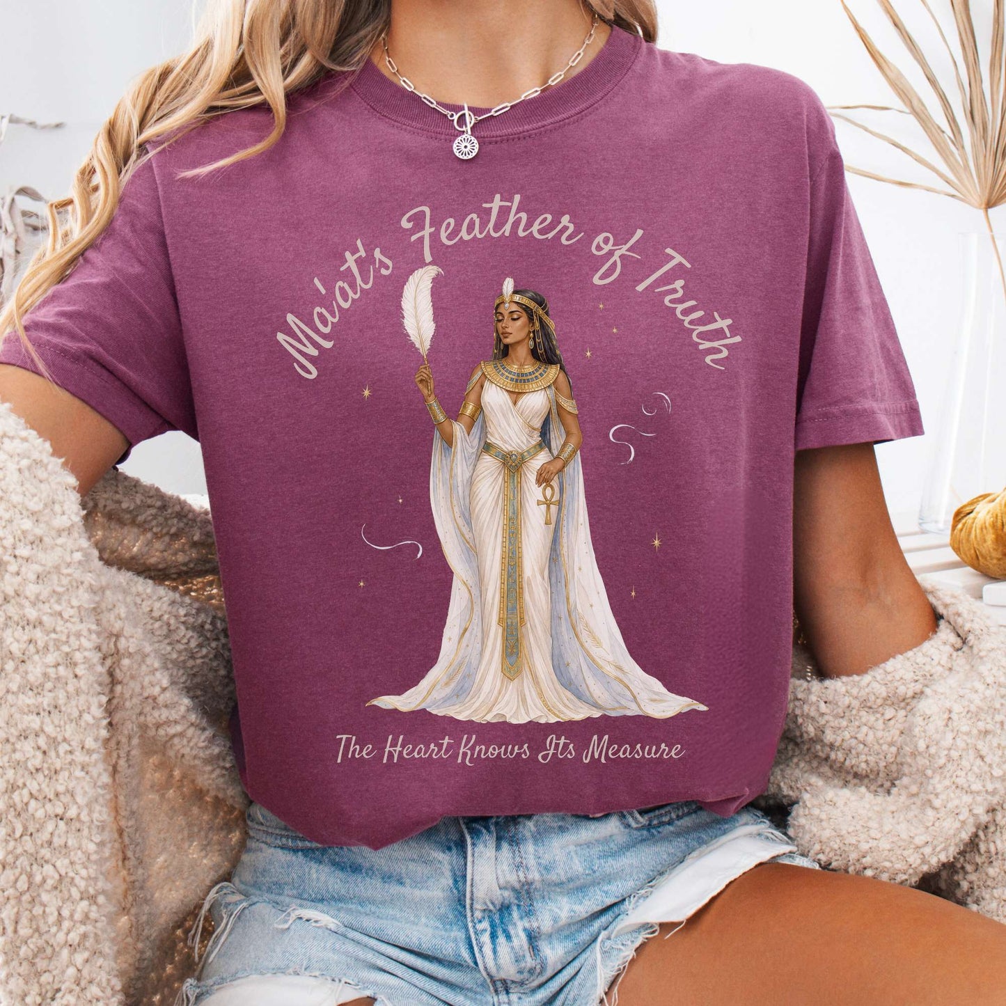 T-Shirt Berry / S Ma'at's Feather of Truth Egyptian Mythology T-Shirt The Mystic Eden