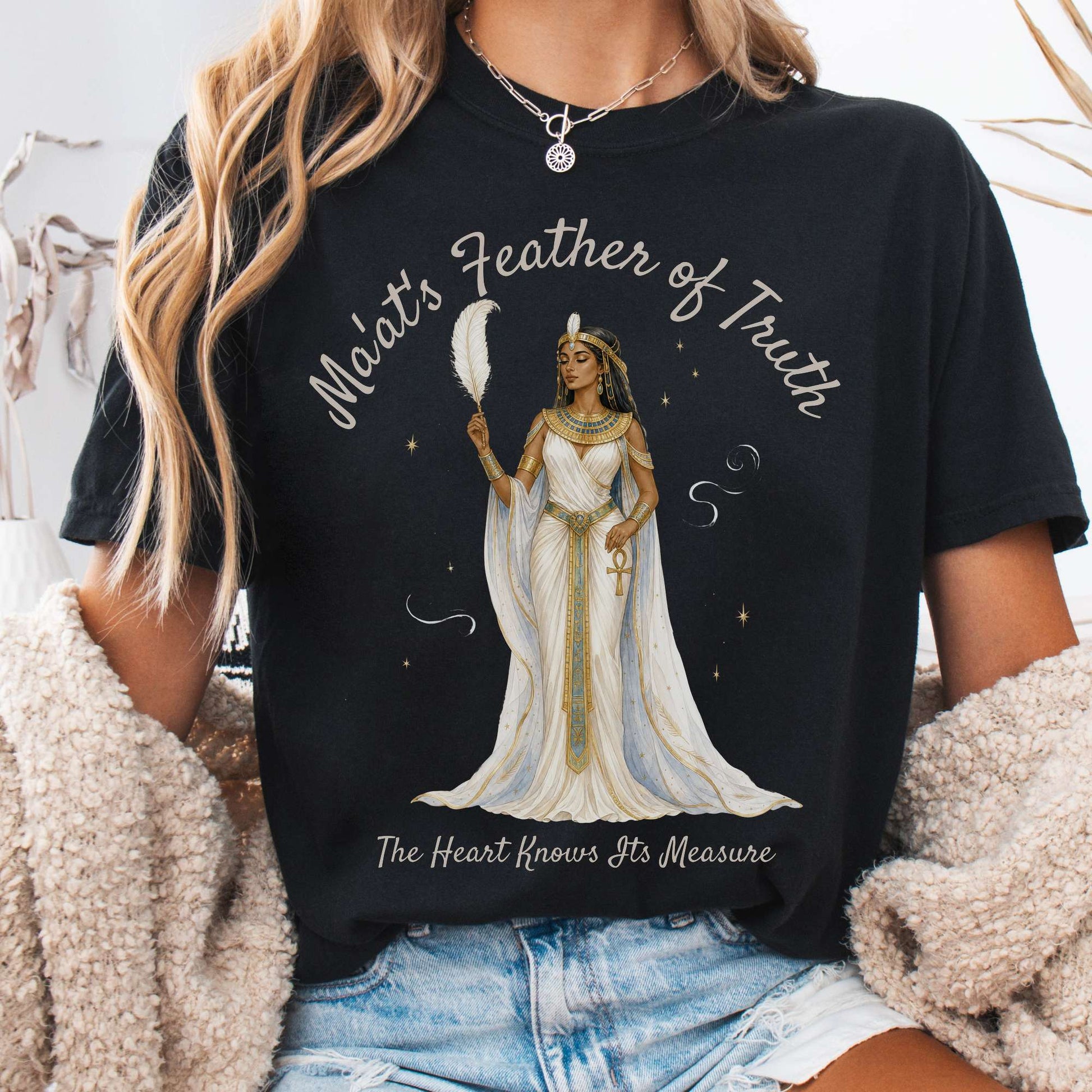 T-Shirt Black / S Ma'at's Feather of Truth Egyptian Mythology T-Shirt The Mystic Eden