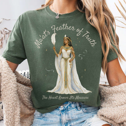 T-Shirt Moss / S Ma'at's Feather of Truth Egyptian Mythology T-Shirt The Mystic Eden