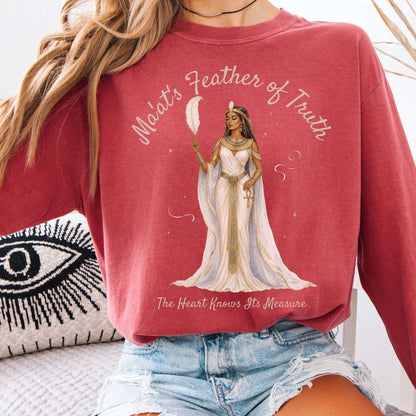 Long-sleeve Crimson / S Ma'at's Feather of Truth Egyptian Mythology Long Sleeve The Mystic Eden