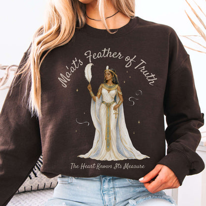 Sweatshirt Dark Chocolate / S Ma'at's Feather of Truth Egyptian Mythology Crewneck Sweatshirt The Mystic Eden