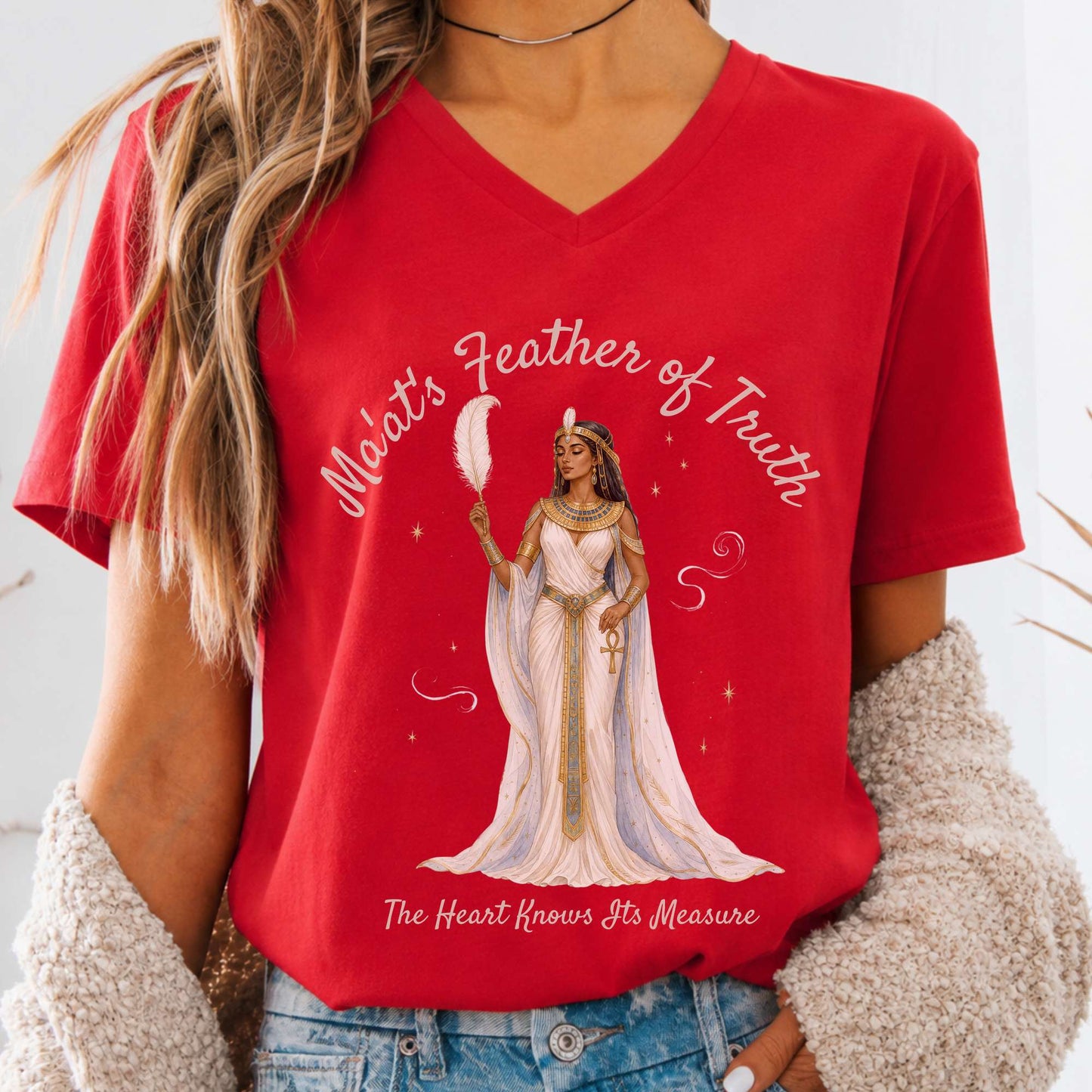 Ma'at's Feather of Truth Egyptian Mythology V-Neck