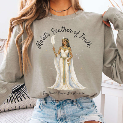 Long-sleeve Sandstone / S Ma'at's Feather of Truth Egyptian Mythology Long Sleeve The Mystic Eden