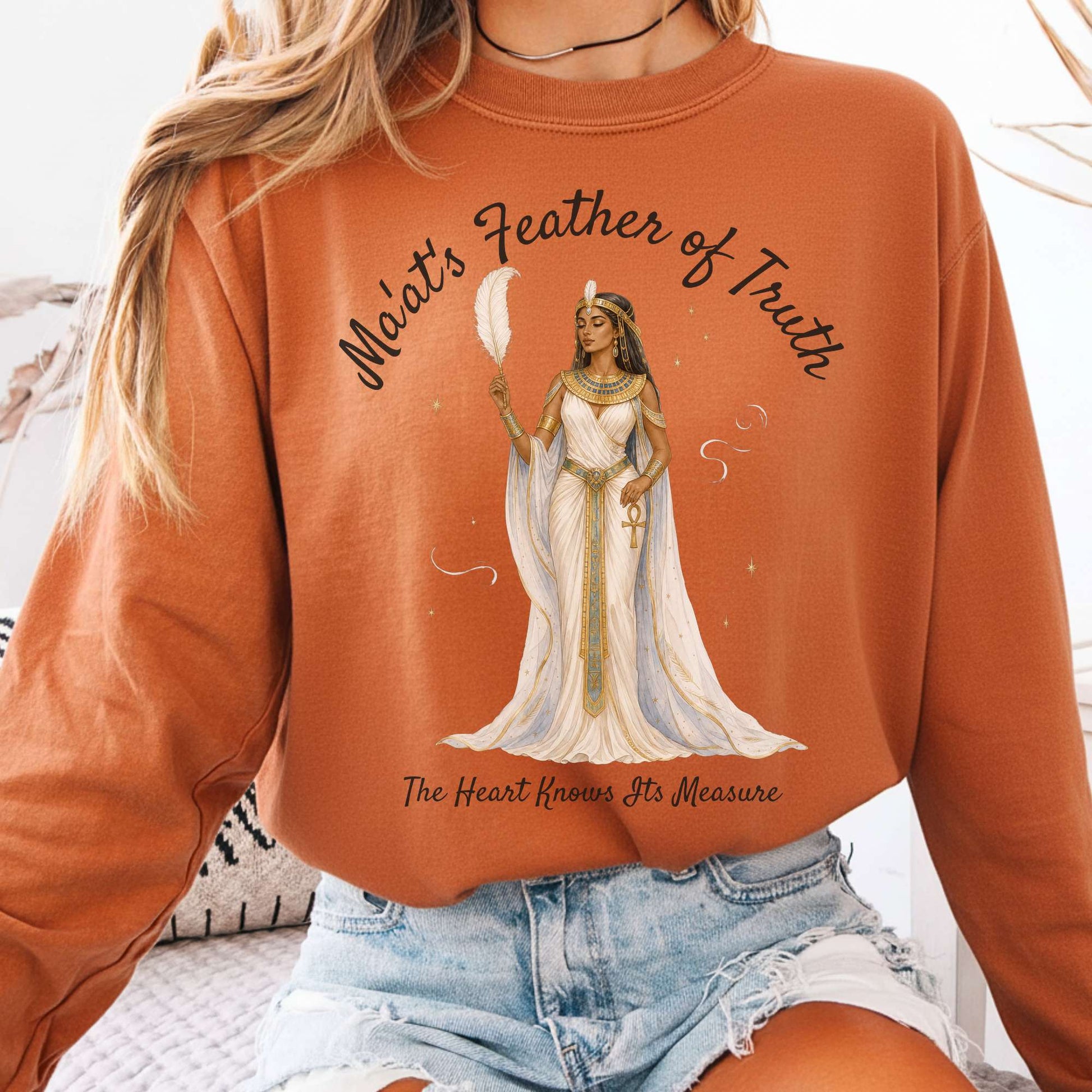 Long-sleeve Yam / S Ma'at's Feather of Truth Egyptian Mythology Long Sleeve The Mystic Eden