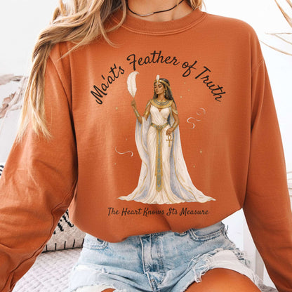 Long-sleeve Yam / S Ma'at's Feather of Truth Egyptian Mythology Long Sleeve The Mystic Eden
